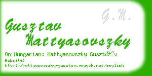 gusztav mattyasovszky business card